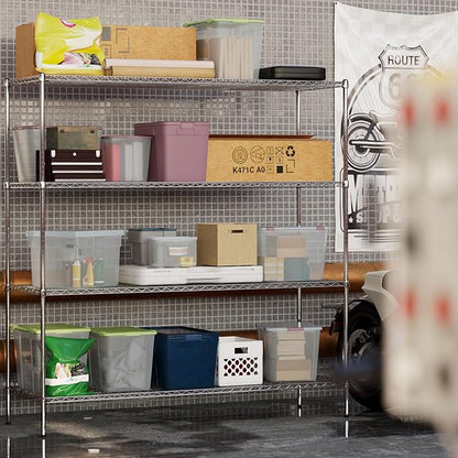 24" Deep x 72" Wide x 74" Height Wire Shelving Kit | 4-Tier | NSF Commercial Storage Rack Unit