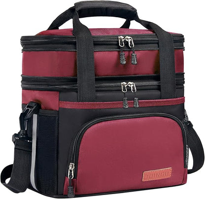 Tactical Lunch Box for Men & Women – Expandable 16L Double Deck Insulated Cooler Bag for Work, Construction & 12-Hour Shifts – Heavy Duty Leakproof Large Meal Prep Tote with Shoulder Strap