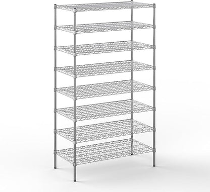 21" Deep x 42" Wide x 74" Height Wire Shelving Kit | 8-Tier | NSF Commercial Storage Rack Unit