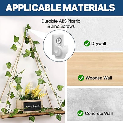 25 Sets Wire Shelf Clips, Down Wall Clips with Screws & Anchors - Plastic Heavy Duty Wall Clips for Closet Shelf Brackets, Wire Shelving Accessories (White)