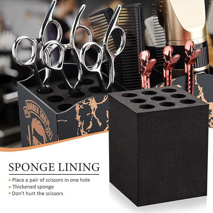 Noverlife Barber Scissors Holder Box, Professional Salon Hairdressing Scissors Rack Holder Storage Organizer for Hairstyling Combs Clips Brushes.