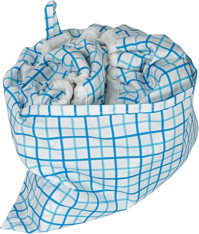 Household Essentials Deluxe Ironing Board Replacement Pad and Cover, White and Blue Grid Pattern