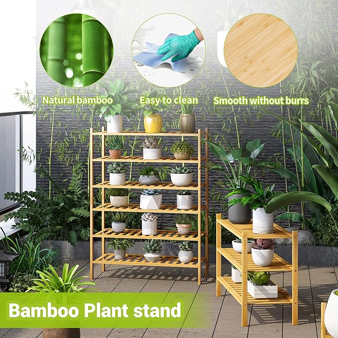 BMOSU 3-Tier Bamboo Shoe Rack Premium Stackable Shoe Shelf Storage Organizer for Hallway Closet Living Room Entryway Organizer (Natural Bamboo)