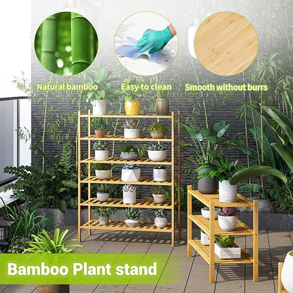 BMOSU 3-Tier Bamboo Shoe Rack Premium Stackable Shoe Shelf Storage Organizer for Hallway Closet Living Room Entryway Organizer (Natural Bamboo)