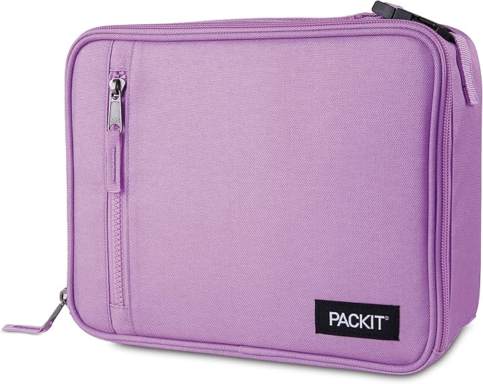PackIt® Freezable Classic Lunch Box, Lavender, Built with EcoFreeze® Technology, Fully Freezable, Collapsible, Reusable, With Zip Front Pocket and Buckle Handle, Designed for Fresh Lunch On the Go