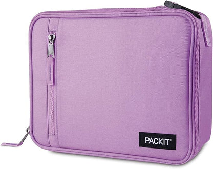 PackIt® Freezable Classic Lunch Box, Lavender, Built with EcoFreeze® Technology, Fully Freezable, Collapsible, Reusable, With Zip Front Pocket and Buckle Handle, Designed for Fresh Lunch On the Go