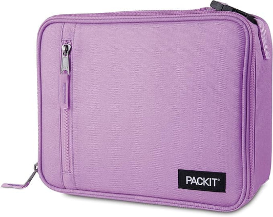 PackIt® Freezable Classic Lunch Box, Lavender, Built with EcoFreeze® Technology, Fully Freezable, Collapsible, Reusable, With Zip Front Pocket and Buckle Handle, Designed for Fresh Lunch On the Go