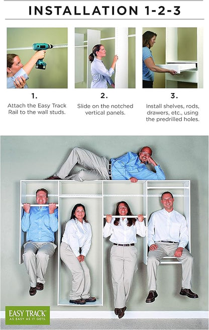 Easy Track PH42-TR Adjustable Corner Tower Clothing Storage Kit Closet Organizer, Truffle