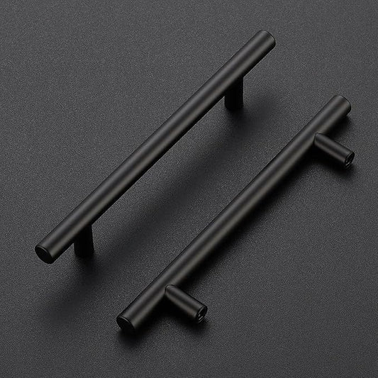 JOY DECOR 20 Pack 7-3/8 Inch Cabinet Pulls Kitchen Cabinet Handles with 5 Inch Hole Center Matte Black Cabinet Hardware Stainless Steel Kitchen Drawer Pulls for Cabinets Cupboard, 128mm Hole Centers