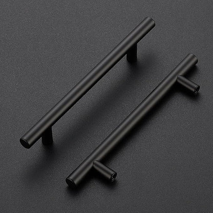 JOY DECOR 10 Pack 7-3/8 Inch Cabinet Pulls Kitchen Cabinet Handles with 5 Inch Hole Center Matte Black Cabinet Hardware Stainless Steel Kitchen Drawer Pulls for Cabinets Cupboard, 128mm Hole Centers