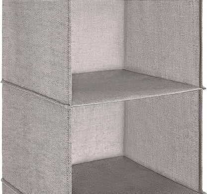 Whitmor Hanging Accessory Shelves - 6 Section Closet Organizer - Light Grey