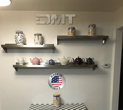 Wall Shelf. 24" X 8" Deep. Made in USA. 16 Gauge 304/L Stainless Steel.