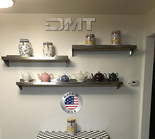 Wall Shelf. 24" X 8" Deep. Made in USA. 16 Gauge 304/L Stainless Steel.