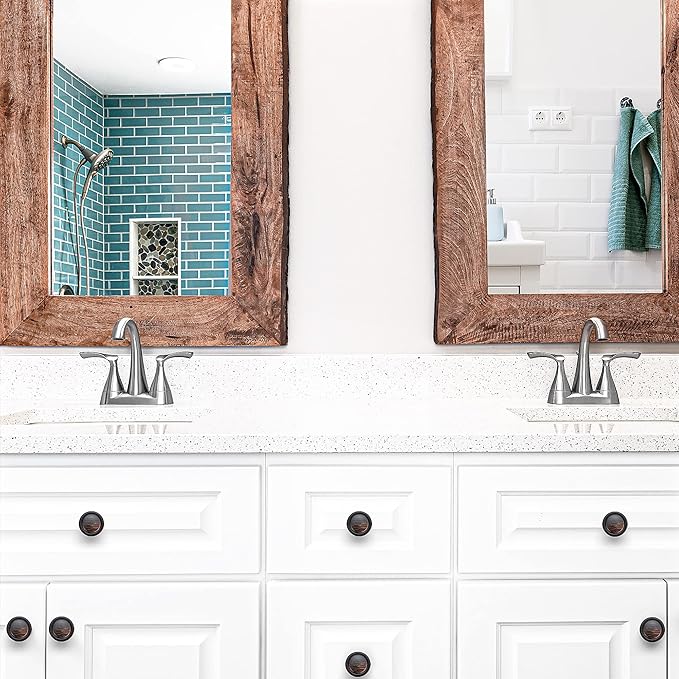 Ravinte 20 Pack 1-1/4 Inch Kitchen Cabinet Knobs Oil-Rubbed Bronze Zinc Pulls Door Handles for Dresser Drawers