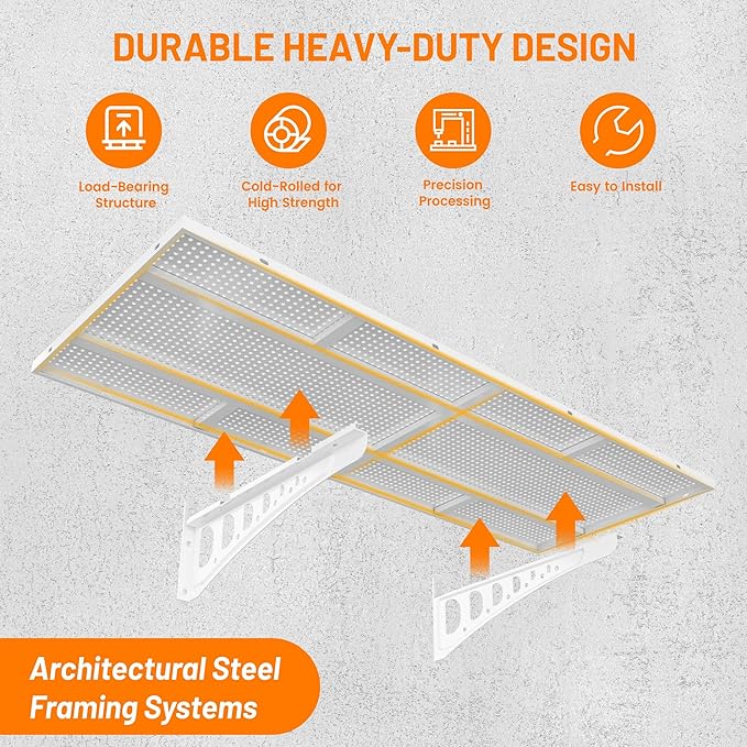 4-Pack 1.5x4ft Garage Wall Storage, 1000 Lbs Garage Wall Shelves, Ultimate Flat Metal Rack with Complete Install Kit, White