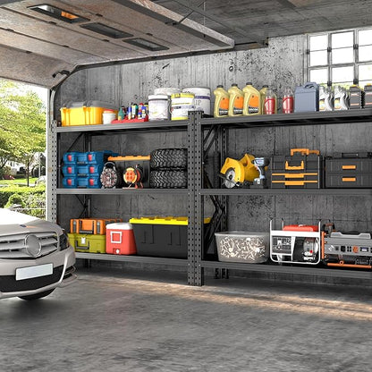 67" W Garage Shelving 4000BS Garage Shelving Heavy Duty Storage Shelves, 3 Tier Metal Shelves, Adjustable Industrial Shelf for Warehouse, Basement, Pantry 63.0" H x 67" W x 19.7" D