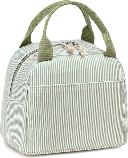 Bluboon Lunch Bag for Women Men Cute Corduroy Lunch Tote Bags Reusable Insulated Lunch Box Large Capacity Reusable Insulated Cooler for Work Picnic or Travel