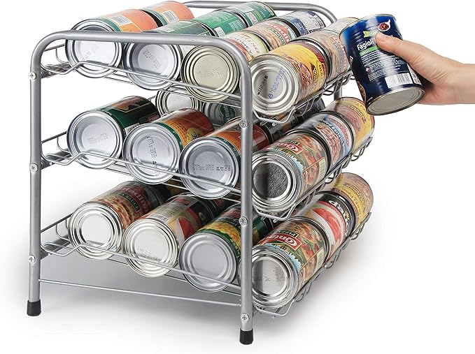 Rice rat Can Organizer for Pantry, Can Rack Can Storage Dispenser for Canned Food (3 tiers)