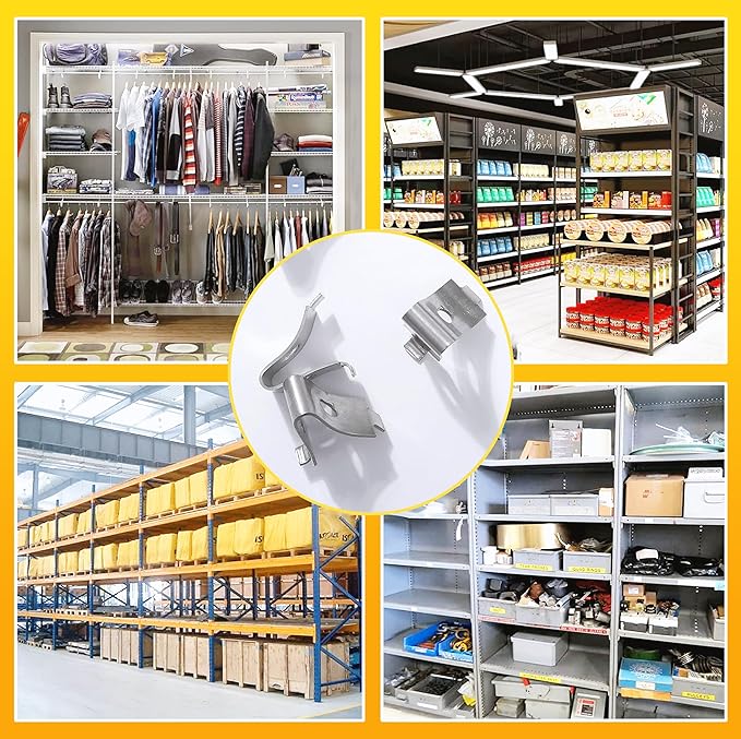 Shelf Clips 50pcs 201 Stainless Steel Metal Shelf Clips for Cabinet Shelf Support Clips for Shelf Pilaters Adjustable Shelving System DIY Cabinet Bookshelf Sheving