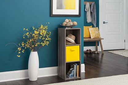 ClosetMaid Cubeicals 3 Cube Storage Shelf Organizer Bookshelf - Vertical/Horizontal, Easy Assembly - Natural Gray Wood Finish