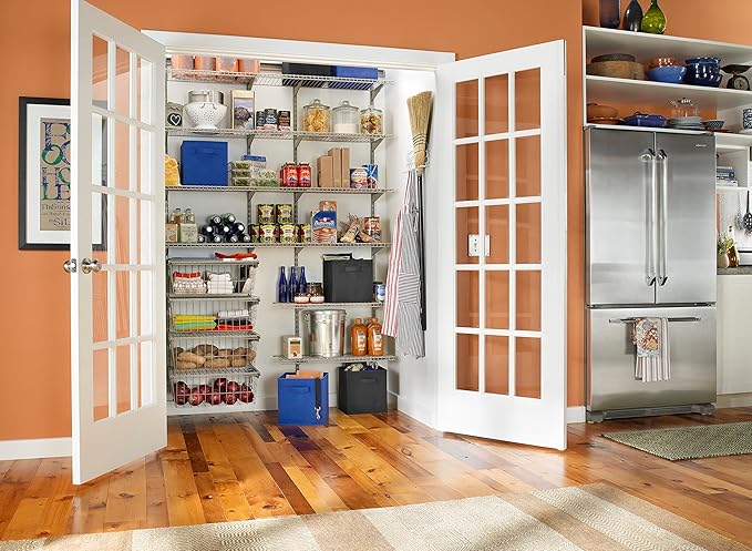 ClosetMaid ShelfTrack Nickel Hang Track Rail, Closet System Hardware, 40 in., Durable Steel for Closets, Pantries, Utility, Laundry