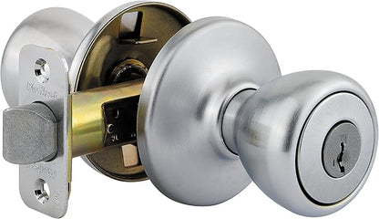 Kwikset 94002-870 Tylo Keyed Entry Knob with Smartkey Security in Satin Chrome (Pack of 2)