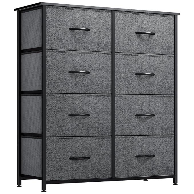 YITAHOME Fabric Dresser Drawer, Tall Storage with 8 Drawers, Dresser & Chest of Drawers, Storage Drawer Organizer for Closet, Living Room, Closets