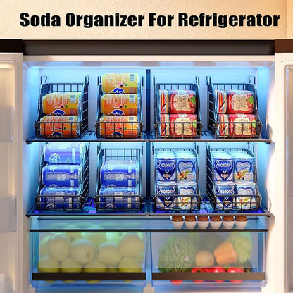Sonyabecca 6-Pack Can Storage Organizer Pantry, Stackable Kitchen Canned Food Holder With Handles, Can Organizer For Pantry Countertop Cabinet, Beverage Drink Pop Soda Can Dispenser Patent Pending