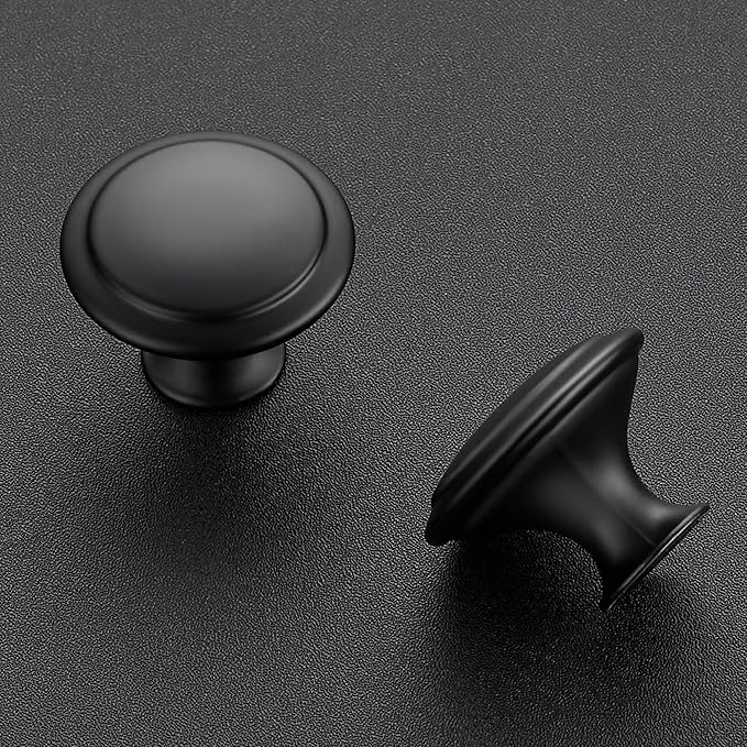 JOY DECOR 30 Pack Matte Black Cabinet Drawer Hardware 30mm Kitchen Cabinet Knobs Drawer Pulls with Installation Screws for Dressers Kitchens Cupboard