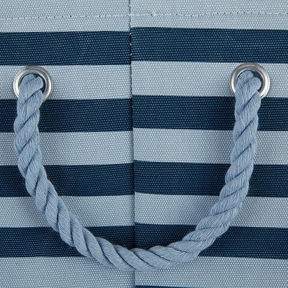 Bone Dry Pet Storage Collection Striped Paw Patch Bin, Dark Navy, Small Round