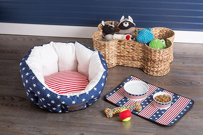Bone Dry Pet Storage Collection, Bone Shape Hyacinth Toy Basket, Natural, Large - 24x15x9"