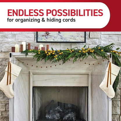 Command Garland Holder, Fireplace Mantle Garland Holder for Displaying Garlands, Wreaths, and Holiday Decor Without Leaving Damage, Holes, or Residue, Holds 2lbs, Green, 6 Pack