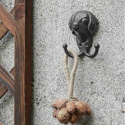1 Pack Dog Leash Holder for Wall, Dog Coat Hooks, Animal Head Hooks（Dog's Head）