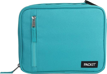 PackIt® Freezable Classic Lunch Box, Teal, Built with EcoFreeze® Technology, Collapsible, Reusable, Zip Closure With Zip Front Pocket and Buckle Handle, Designed for Fresh Lunch On the Go