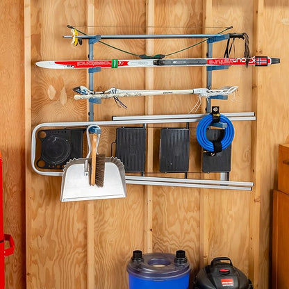 4-Tier Lumber Storage Racks, Wall Mounting Shop, Basement, or Garage Organizer | Wall Storage Garage Shelf to Keep Lumber, Molding, & More - Workshop Organizers and Storage Hold up to 110 lbs