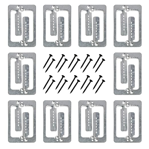 Cmple - Drywall Bracket Single-Gang Standard Wall Plate - Includes Drywall Screws – Metal (10PACK)