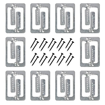 Cmple - Drywall Bracket Single-Gang Standard Wall Plate - Includes Drywall Screws – Metal (10PACK)