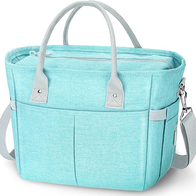 KIPBELIF Cute&Classy Roomy Insulated Lunch Bags for Women - Stylish & Functional Large Tote Adult Lunch Box for Working & Picnic(Extra Large,Aqua Green)