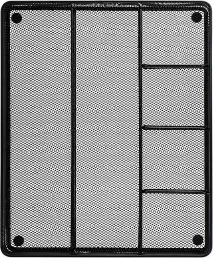 Annova Desk Top Organizer Tray for Office Organization - Metal Mesh - Storage Tray with Dividers for Pens, Desktop Accessories, Bathroom, Kitchen, Makeup and Office Supplies (Large, Black)