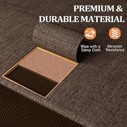 Tall Dressers for Bedroom, 7 Drawers Dresser Fabric Storage Closets Storage Units Organizer Tower Steel Frame Wooden Top for Bedroom, Hallway,Nursery, Entryway(Dark Brown)
