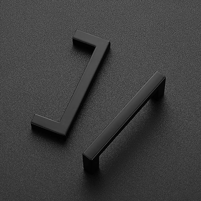 Ravinte 50 Pack Solid 3 Inch Center to Center Slim Square Bar Drawer Handles - Cabinet Hardware in Matte Black - Kitchen Handles and Pulls