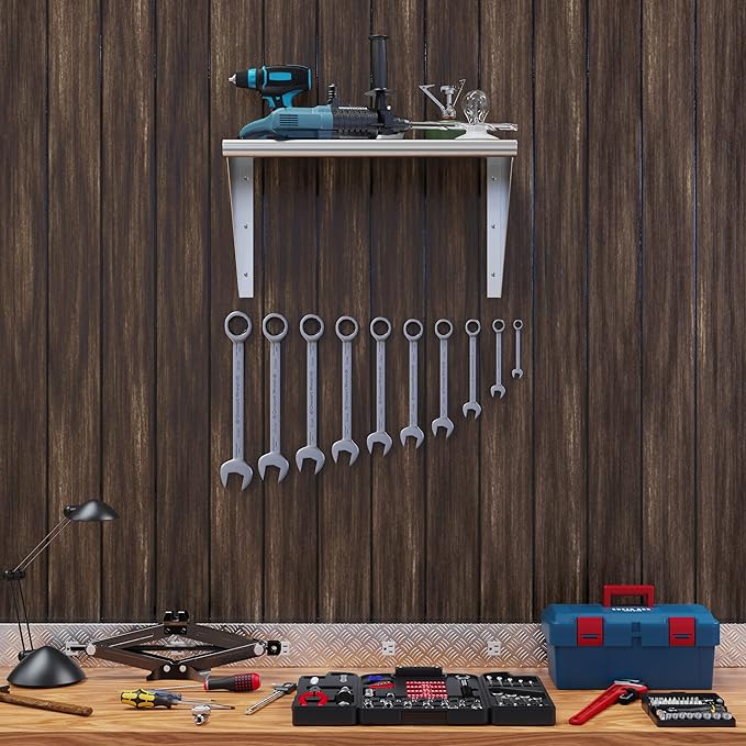 NSF Certified 18 Gauge Heavy Duty Stainless Steel Wall Shelf with Brackets for Kitchens, Utility Rooms, Storage, Offices & Home (30"x14")