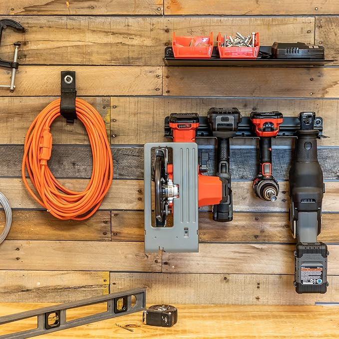 StoreYourBoard Power Tool Organizer Kit, Holds Drills and Power Tools, Shelf, Wall Mount Garage Storage Rack