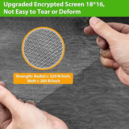 Ouskr Replacement Window Screens Kit, 48X118 Inch Durable Window Screen Mesh for Patio Porch Door Windows, DIY Adjustable Fiberglass Screen Repair Kit with Rolling Tool Hook Ruler Cutter Spline