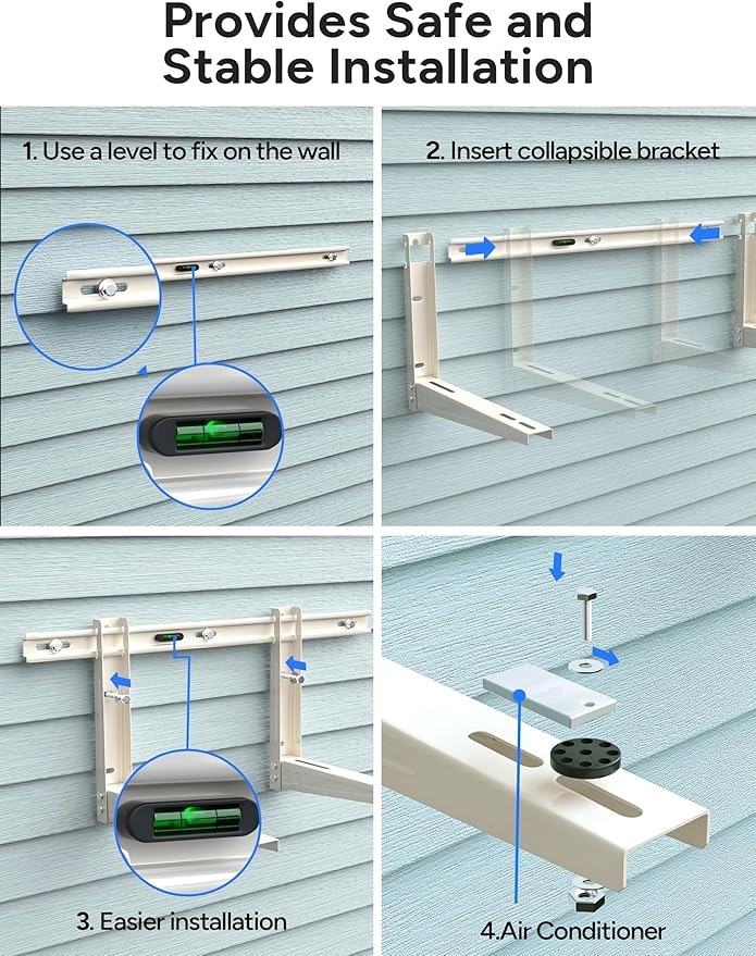 Mini Split Wall Mounting Bracket, Heavy-Duty Wall Bracket for 7000 Btu to 12000 Btu Outdoor Ductless Minisplit Air Conditioner AC Heat Pump Systems, Max 400 Lb Capacity