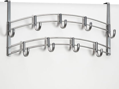 LYNK Professional® Home™ Over The Door Hooks - 9 Hook Over The Door Hanger - Over Door Coat Rack - Hanging Towels or Clothes - Bathroom, Bedroom or Laundry Room - Lifetime Ltd. Warranty – Platinum