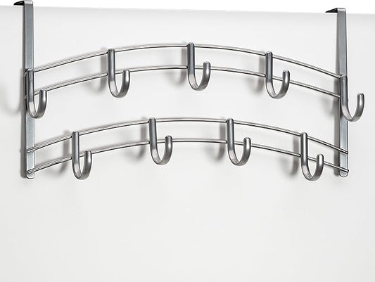 LYNK Professional® Home™ Over The Door Hooks - 9 Hook Over The Door Hanger - Over Door Coat Rack - Hanging Towels or Clothes - Bathroom, Bedroom or Laundry Room - Lifetime Ltd. Warranty – Platinum