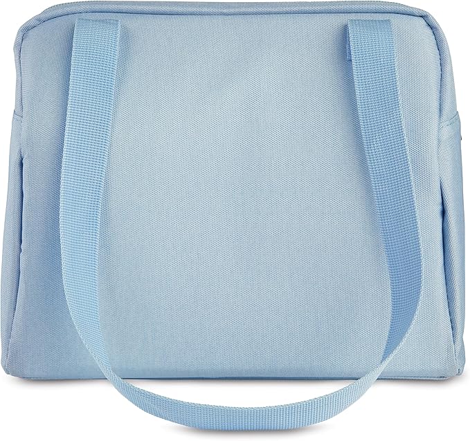 PackIt® Freezable Hampton Lunch Bag, Sky Blue, Built with EcoFreeze® Technology, Collapsible, Reusable, Zip Closure with Front Pocket and Shoulder Straps, Designed for Fresh Office Lunches