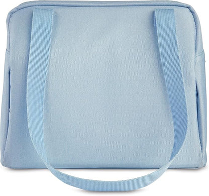 PackIt® Freezable Hampton Lunch Bag, Sky Blue, Built with EcoFreeze® Technology, Collapsible, Reusable, Zip Closure with Front Pocket and Shoulder Straps, Designed for Fresh Office Lunches