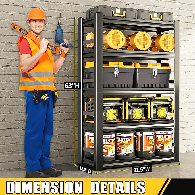 71" H|35" W All-Metal Garage Shelving Unit and Storage-Easy Assembly Shelves 5-Tier Rack|Heavy-Duty Adjustable Shelf|Steel Shelves for Industrial,Warehouse,Basement (16" D x 35.4" W x 71" H)